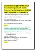 Alberta Pesticide Applicator Structural&NewLine;Exam Practice Questions & &lbrack;Verified&NewLine;Answers&rsqb;&comma; Plus Explained Rationales&vert;2026&NewLine;Latest Update&vert; Instant Download PDF