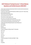 DCF Childcare Training Courses 1&ndash;5 Exam Review Questions and Verified Answers &vert; Department of Children and Families &lpar;DCF&rpar; &vert; 2026&sol;2027 &vert; Comprehensive Childcare Training Study Guide