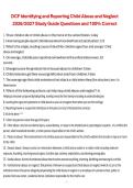 Package deal for DCF Certification Test &ndash; Child Abuse and Neglect Possible Questions and Verified Answers &vert; Department of Children and Families &lpar;DCF&rpar; &vert; 2026&sol;2027 &vert; Comprehensive Study Guide and Review Material