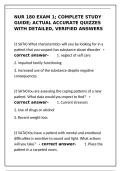 NUR 180 Exam 1&semi; complete study guide&semi; actual accurate quizzes with detailed&comma; verified answers&period;
