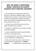 NUR 180 Exam 3 Question Bank&colon; Diabetes & Pharmacology Guide&NewLine;&NewLine;