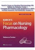 Karch&rsquo;s Focus on Nursing Pharmacology 9th Edition Test Bank &ndash; 60 Chapters with Verified Answers & Rationales