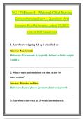 NU 170 Exam 4 &ndash; Maternal-Child Nursing &NewLine;Comprehensive Exam &vert; Questions And &NewLine;Answers Plus Rationales Latest 2026&sol;27  &NewLine;Instant Pdf Download 