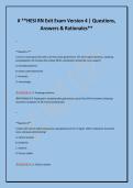 &ast;HESI RN Exit Exam Version 4 &vert; Questions&comma; &NewLine;Answers & Rationales&ast;&ast;