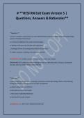 &ast;HESI RN Exit Exam Version 5 &vert; &NewLine;Questions&comma; Answers & Rationales&ast;&ast;