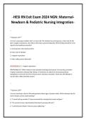 HESI RN Exit Exam 2024 NGN&colon; MaternalNewborn & Pediatric Nursing Integration&ast;&ast;