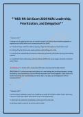 HESI RN Exit Exam 2024 NGN&colon; Leadership&comma; &NewLine;Prioritization&comma; and Delegation&ast;&ast;