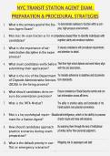 NYC Transit Station Agent Exam Preparation & Procedural Strategies Questions & Answers &vert; Complete Study Guide &vert; Verified Solutions &vert; MTA Exam Prep