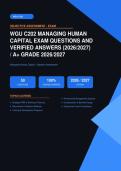 WGU C202 Managing Human Capital OA Exam Verified Questions & Answers Actual Exam 2026&sol;2027 &ndash; Complete Exam-Style Q&As &vert; 100&percnt; Certified Verified &ndash; Pass Guaranteed &ndash; A&plus; Graded