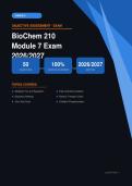 BioChem 210 Module 7 Exam with Complete Q&As Actual Exam 2026&sol;2027 &ndash; Complete Exam-Style Questions & Answers &vert; 100&percnt; Certified Verified &ndash; Pass Guaranteed &ndash; A&plus; Graded&NewLine;&NewLine;