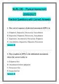 NURS 190 &ndash; Physical Assessment &NewLine;&lpar;2026&sol;2027&rpar; &NewLine;Practice Questions with Correct Answers 
