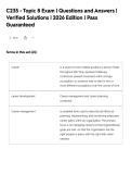 C235 - Topic 8 Exam &vert; Questions and Answers &vert;&NewLine;Verified Solutions &vert; 2026 Edition &vert; Pass&NewLine;Guaranteed