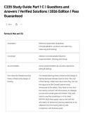 C235 Study Guide Part 1 C &vert; Questions and&NewLine;Answers &vert; Verified Solutions &vert; 2026 Edition &vert; Pass&NewLine;Guaranteed