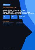 NR566 Advanced Pharmacology for Care of the Family Final Exam Verified Answers Actual Exam 2026&sol;2027 &ndash; Complete Exam-Style Q&As &vert; 100&percnt; Certified Verified &ndash; Pass Guaranteed &ndash; A&plus; Graded