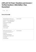 c235 unit 1 & 2 Exam &vert; Questions and Answers &vert;&NewLine;Verified Solutions &vert; 2026 Edition &vert; Pass&NewLine;Guaranteed