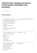 c235 Unit 5 Exam &vert; Questions and Answers &vert;&NewLine;Verified Solutions &vert; 2026 Edition &vert; Pass&NewLine;Guaranteed&NewLine;