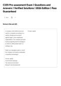 C235 Pre-assesment Exam &vert; Questions and&NewLine;Answers &vert; Verified Solutions &vert; 2026 Edition &vert; Pass&NewLine;Guaranteed