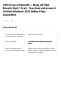 C235 Comp and benefits - Study set Total&NewLine;Rewards Topic 1 Exam &vert; Questions and Answers &vert;&NewLine;Verified Solutions &vert; 2026 Edition &vert; Pass&NewLine;Guaranteed