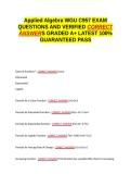 Applied Algebra WGU C957 EXAM QUESTIONS AND VERIFIED CORRECT ANSWERS GRADED A&plus; -LATEST 2026-2027- 100- GUARANTEED PASS&period;docx&NewLine;&NewLine;
