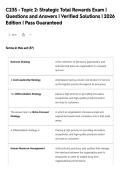 C235 - Topic 2&colon; Strategic Total Rewards Exam &vert;&NewLine;Questions and Answers &vert; Verified Solutions &vert; 2026&NewLine;Edition &vert; Pass Guaranteed