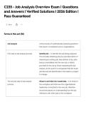 C235 - Job Analysis Overview Exam &vert; Questions&NewLine;and Answers &vert; Verified Solutions &vert; 2026 Edition &vert;&NewLine;Pass Guaranteed