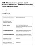 C235 - Internal Reward Alignment Exam &vert;&NewLine;Questions and Answers &vert; Verified Solutions &vert; 2026&NewLine;Edition &vert; Pass Guaranteed