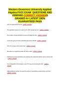 Western Governors University Applied Algebra FXO1 EXAM QUESTIONS AND VERIFIED CORRECT ANSWERS GRADED A&plus; -LATEST 2026-2027- 100- GUARANTEED PASS&period;docx&NewLine;&NewLine;
