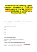 Western Governors University C957 Unit 2 Review Module 3 Quiz EXAM QUESTIONS AND VERIFIED CORRECT ANSWERS GRADED A&plus; -LATEST 2026-2027- 100- GUARANTEED PASS&period;docx&NewLine;&NewLine;