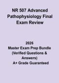 NR 507 Advanced Pathophysiology Final Exam Review&colon; Complete Study Guide & Practice Questions &lpar;PDF&rpar;