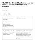 WGU C235 Chp 10 Exam &vert; Questions and Answers&NewLine;&vert; Verified Solutions &vert; 2026 Edition &vert; Pass&NewLine;Guaranteed