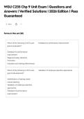 WGU C235 Chp 9 Unit Exam &vert; Questions and&NewLine;Answers &vert; Verified Solutions &vert; 2026 Edition &vert; Pass&NewLine;Guaranteed