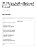 WGU C235 chapter 6 unit Exam &vert; Questions and&NewLine;Answers &vert; Verified Solutions &vert; 2026 Edition &vert; Pass&NewLine;Guaranteed