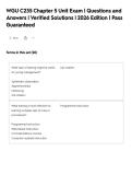 WGU C235 Chapter 5 Unit Exam &vert; Questions and&NewLine;Answers &vert; Verified Solutions &vert; 2026 Edition &vert; Pass&NewLine;Guaranteed