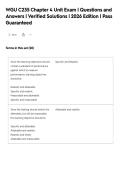 WGU C235 Chapter 4 Unit Exam &vert; Questions and&NewLine;Answers &vert; Verified Solutions &vert; 2026 Edition &vert; Pass&NewLine;Guaranteed