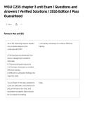 WGU C235 chapter 3 unit Exam &vert; Questions and&NewLine;Answers &vert; Verified Solutions &vert; 2026 Edition &vert; Pass&NewLine;Guaranteed