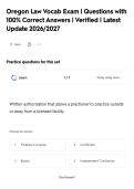 Oregon Law Vocab Exam &vert; Questions with&NewLine;100&percnt; Correct Answers &vert; Verified &vert; Latest&NewLine;Update 2026&sol;2027