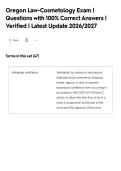 Oregon Law-Cosmetology Exam &vert;&NewLine;Questions with 100&percnt; Correct Answers &vert;&NewLine;Verified &vert; Latest Update 2026&sol;2027