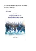 Test bank for Employment Law for Human Resource Practice&NewLine;by David Walsh &lpar;Author&rpar;  all pages fully covered with test questions and answers guide A&plus;