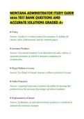 MONTANA ADMINISTRATOR STUDY GUIDE&NewLine;2026 TEST BANK QUESTIONS AND&NewLine;ACCURATE SOLUTIONS GRADED A&plus;