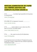 MONTANA ADMINISTRATOR TEST PAPER&NewLine;2026 VERIFIED QUESTIONS AND&NewLine;COMPLETE SOLUTIONS GRADED A&plus;