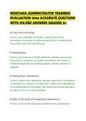 MONTANA ADMINISTRATOR TRAINING&NewLine;EVALUATION 2026 ACCURATE QUESTIONS&NewLine;WITH SOLVED ANSWERS GRADED A&plus;