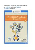 Test bank for Entrepreneurial Finance&NewLine;by J&period; Leach &lpar;Author&rpar;&comma; Ronald Melicher &lpar;Author&rpar;  all pages fully covered with test questions and answers guide A&plus;