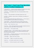 Real Estate U Final Exam Prep Questions&NewLine;&lpar;2026&rpar; &vert; Verified Solutions &vert; A&plus;