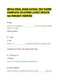 MP100 FINAL EXAM ACTUAL TEST PAPER&NewLine;COMPLETE SOLUTIONS LATEST UPDATE&NewLine;100 PERCENT VERIFIED&NewLine;