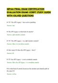 MP100 FINAL EXAM CERTIFICATION&NewLine;EVALUATION EXAMS SCRIPT STUDY GUIDE&NewLine;WITH SOLVED QUESTIONS