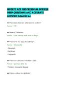 MPOETC ACT PROFESSIONAL OFFICER&NewLine;PREP QUESTIONS AND ACCURATE&NewLine;ANSWERS GRADED A&plus;