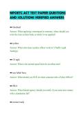 MPOETC ACT TEST PAPER QUESTIONS&NewLine;AND SOLUTIONS VERIFIED ANSWERS&NewLine;