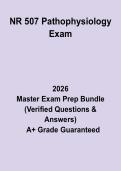 NR 507 Pathophysiology Exam&colon; Complete Study Guide & Practice Questions &lpar;PDF&rpar;