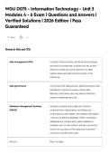 WGU D075 - Information Technology - Unit 3&NewLine;Modules 4 - 6 Exam &vert; Questions and Answers &vert;&NewLine;Verified Solutions &vert; 2026 Edition &vert; Pass&NewLine;Guaranteed