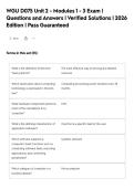 WGU D075 Unit 2 - Modules 1 - 3 Exam &vert;&NewLine;Questions and Answers &vert; Verified Solutions &vert; 2026&NewLine;Edition &vert; Pass Guaranteed